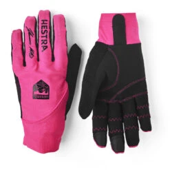 Hestra 3 Hestra Ergo Grip Race Cut 5-finger Bike Gloves - Fuchsia/black