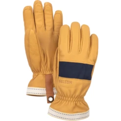 Hestra Njord 5 Finger Navy/Natural Brown Ski Gloves & Mitts Men 10