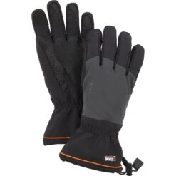 Hestra CZone Contact Gauntlet - 5 Finger Gloves - Black / Dark Grey