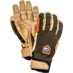 Hestra Ergo Grip Active - 5 Finger Outdoor Gloves - Dark Forest / Natural Brown