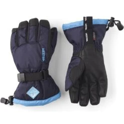Hestra Gauntlet CZone Junior - 5 Finger Gloves - Dark Navy/turquoise