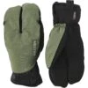 Hestra CZone Mistral Split Mitt 3 Finger Bike Gloves - Olive -Hestra hestra guantes de ciclismo de 3 dedos czone mistral split mitt olive 1a 1552549