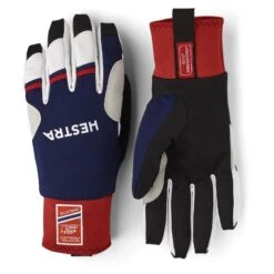 Hestra Windstopper Race Tracker - 5 Finger Gloves - Navy/red